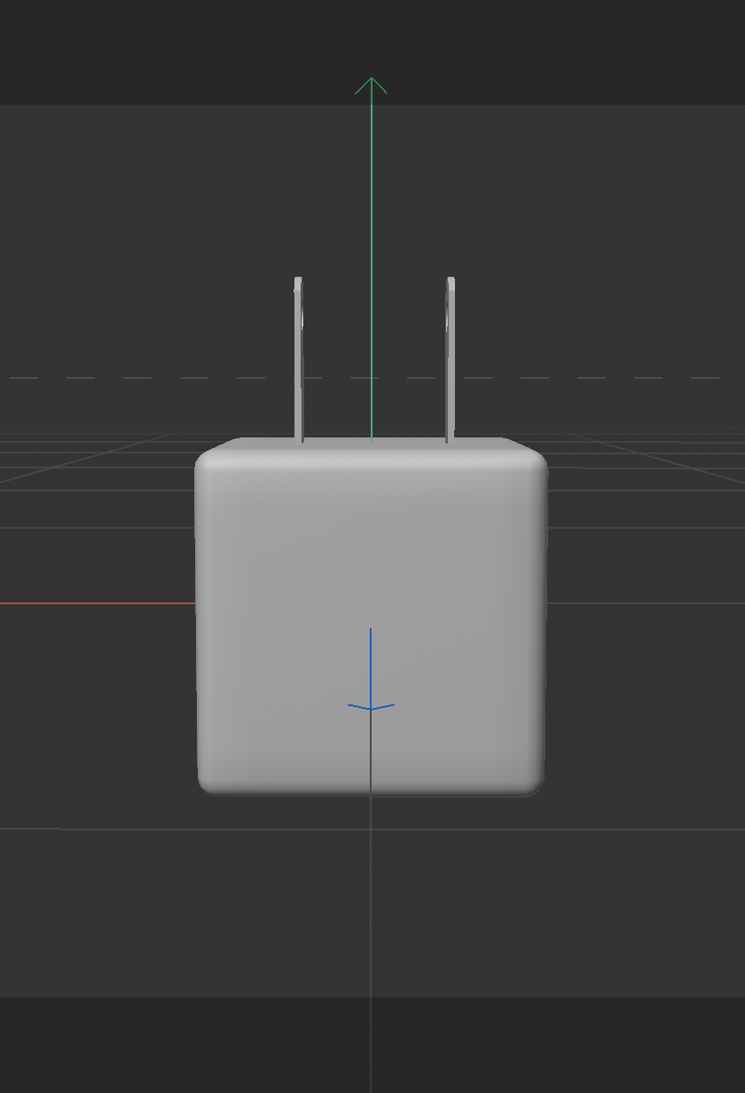 3D model of charger plug, front view