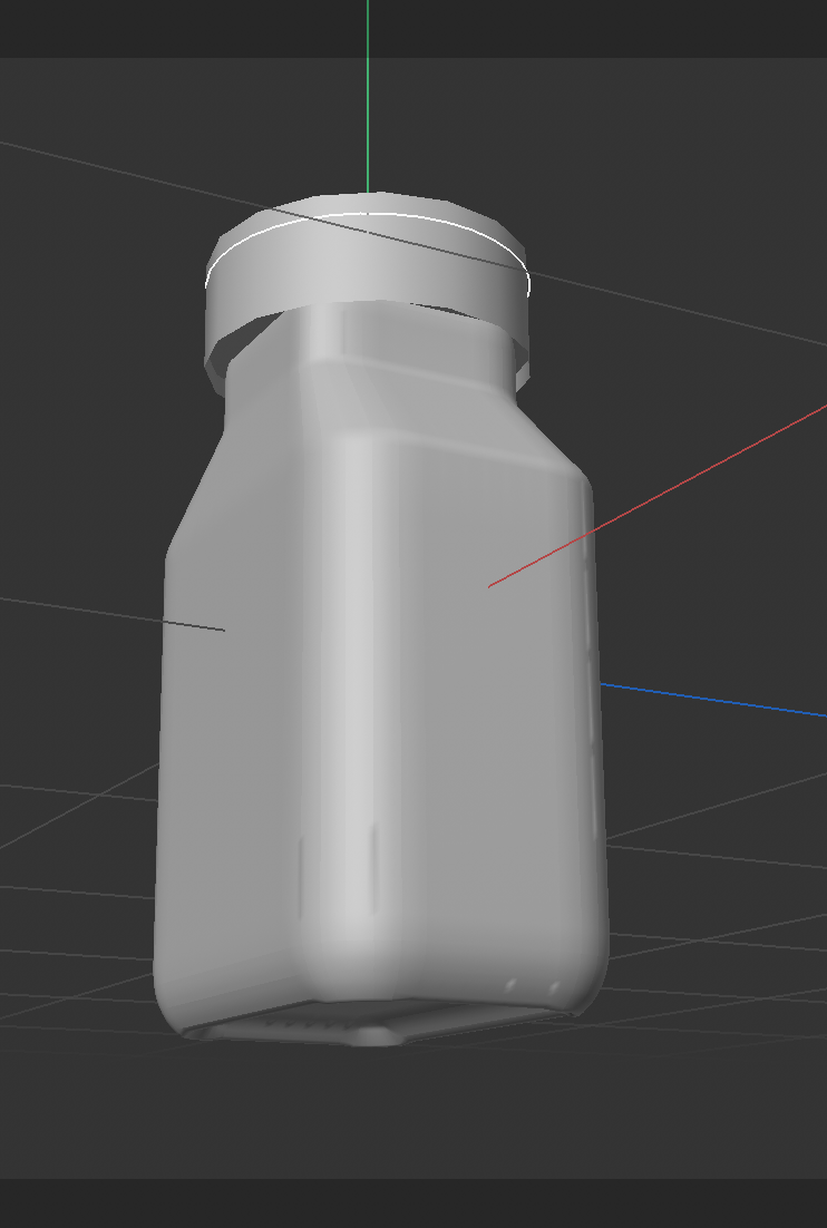 3D model of medicine bottle, angled view