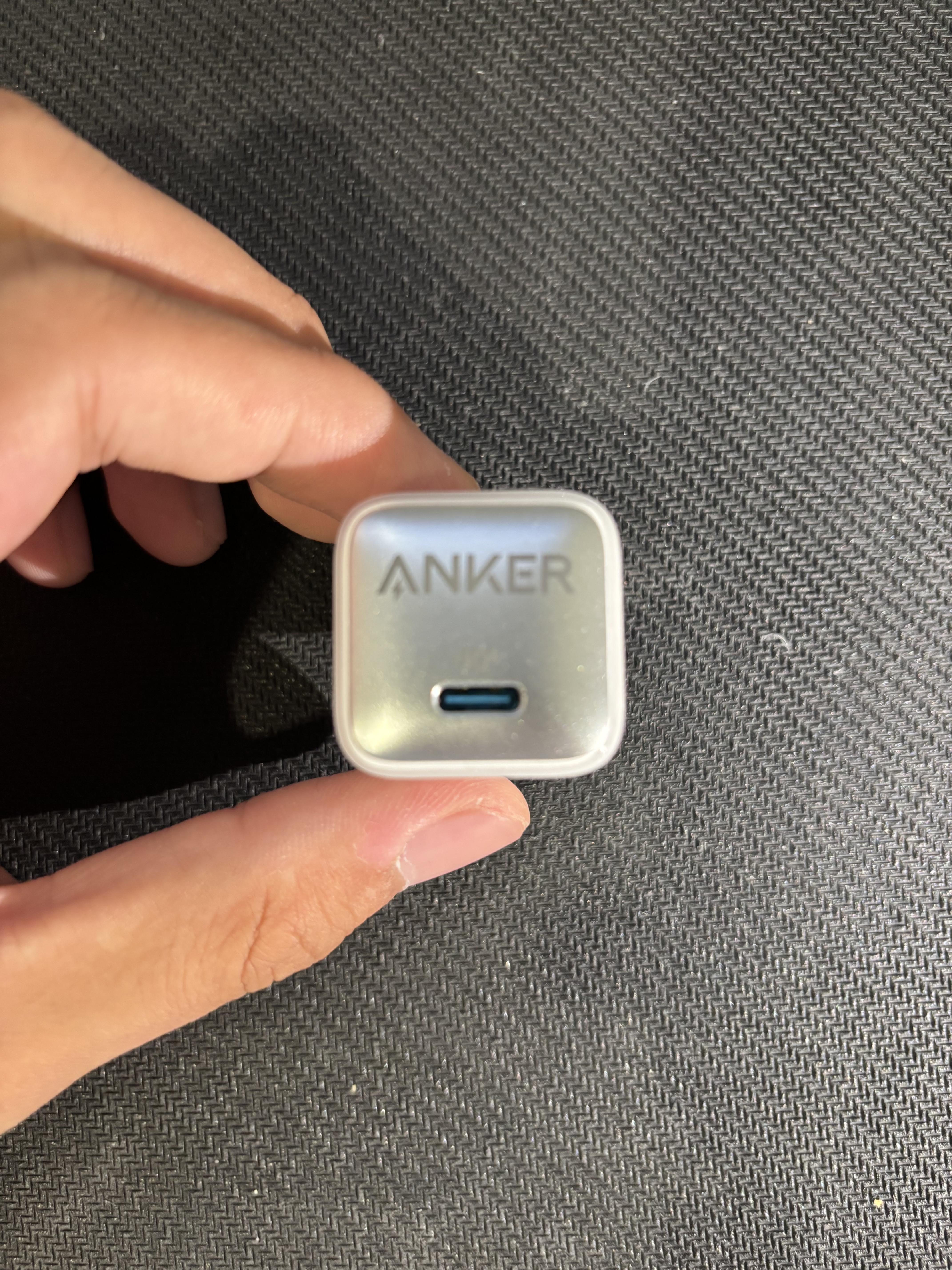 Image of charger plug, top view