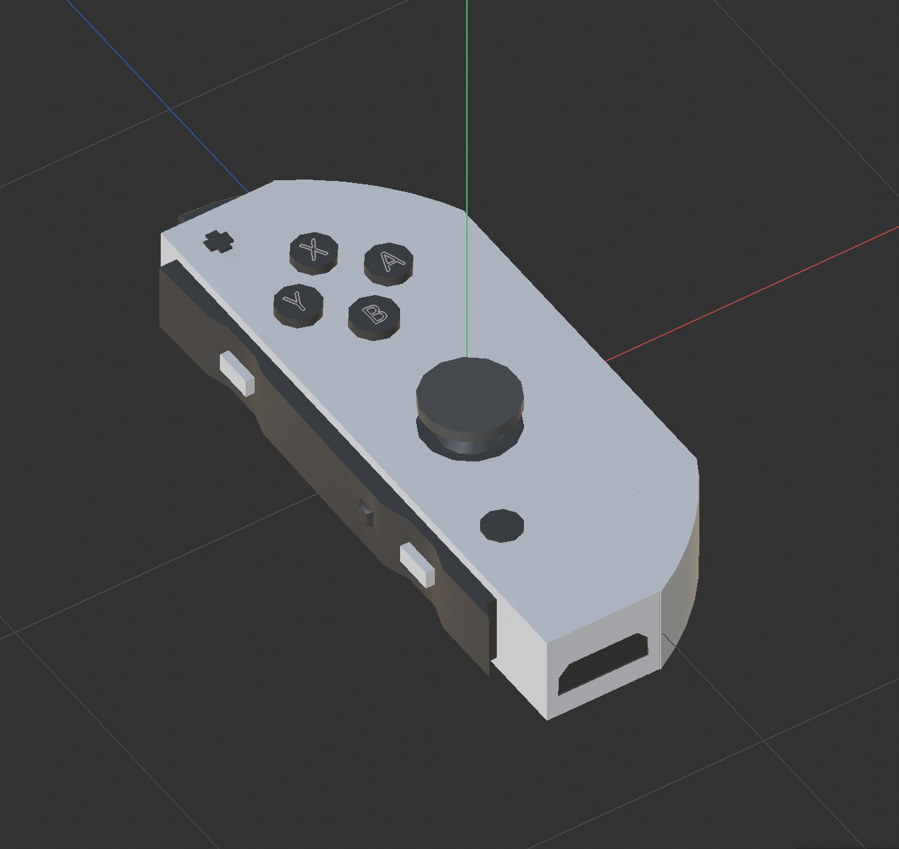 3D model of Joy-Con, angled view