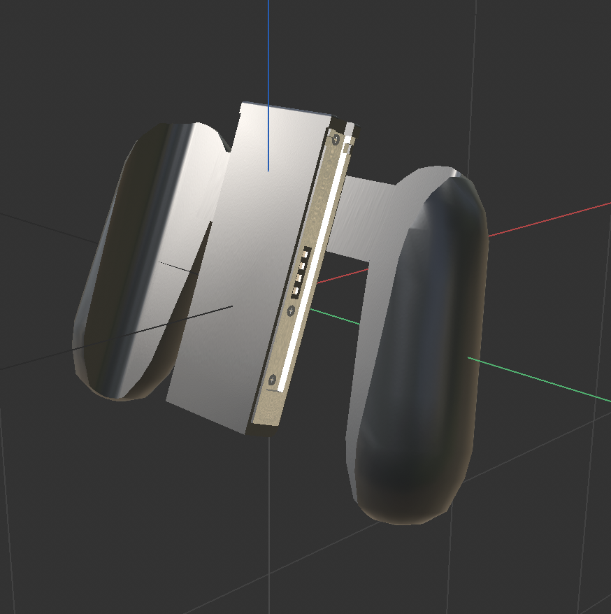 3D model of Joy-Con Grip, angled view
