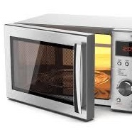 That's the sound of the microwave oven door being opened.